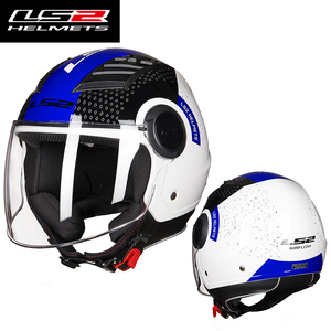 新品LS2摩托车头盔男女士半覆式安全帽子复古个性电动车防晒四季