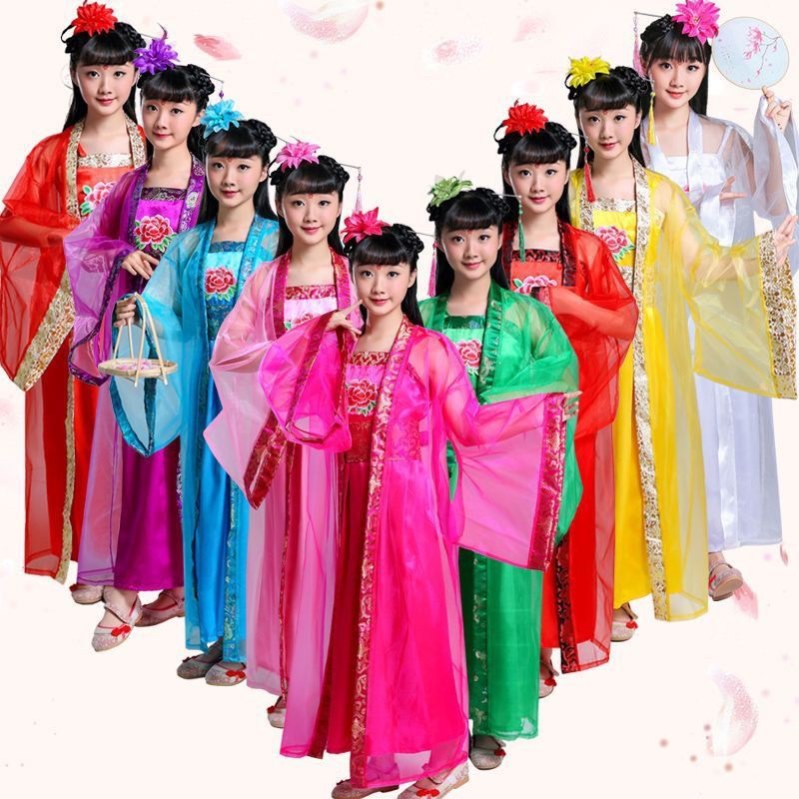 西游记七仙女服装女童古装汉服七仙女下凡表演服六一儿童节演出服