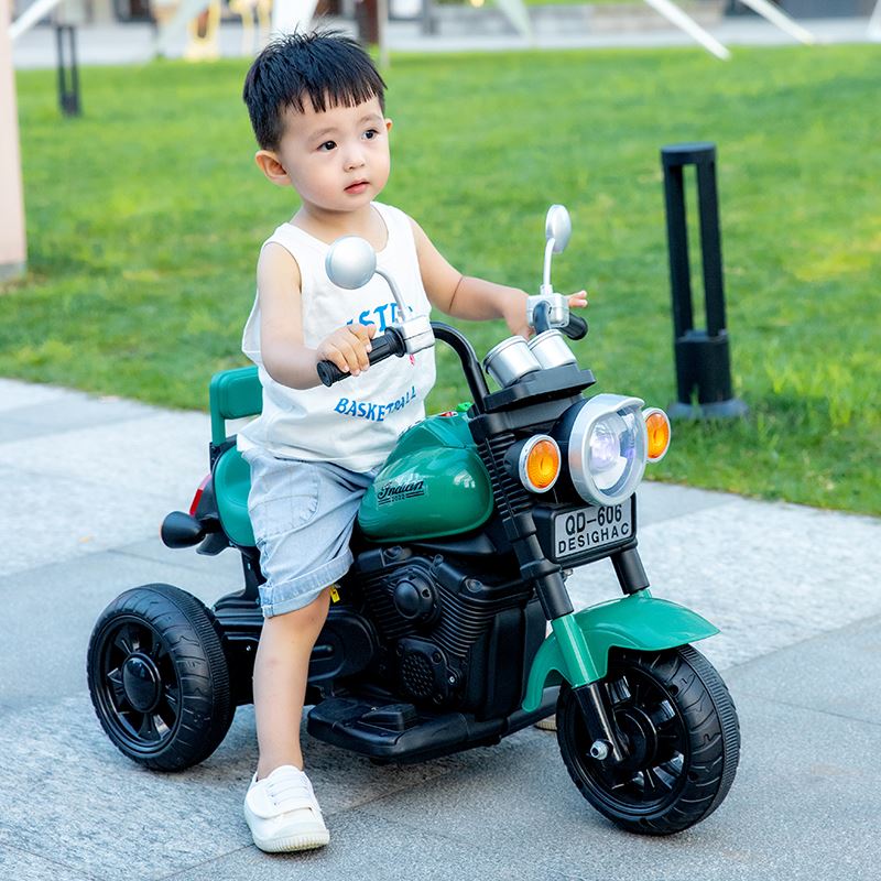 儿童电动摩托车可坐人大号充电玩具车2  6 岁男女宝宝遥控三轮车