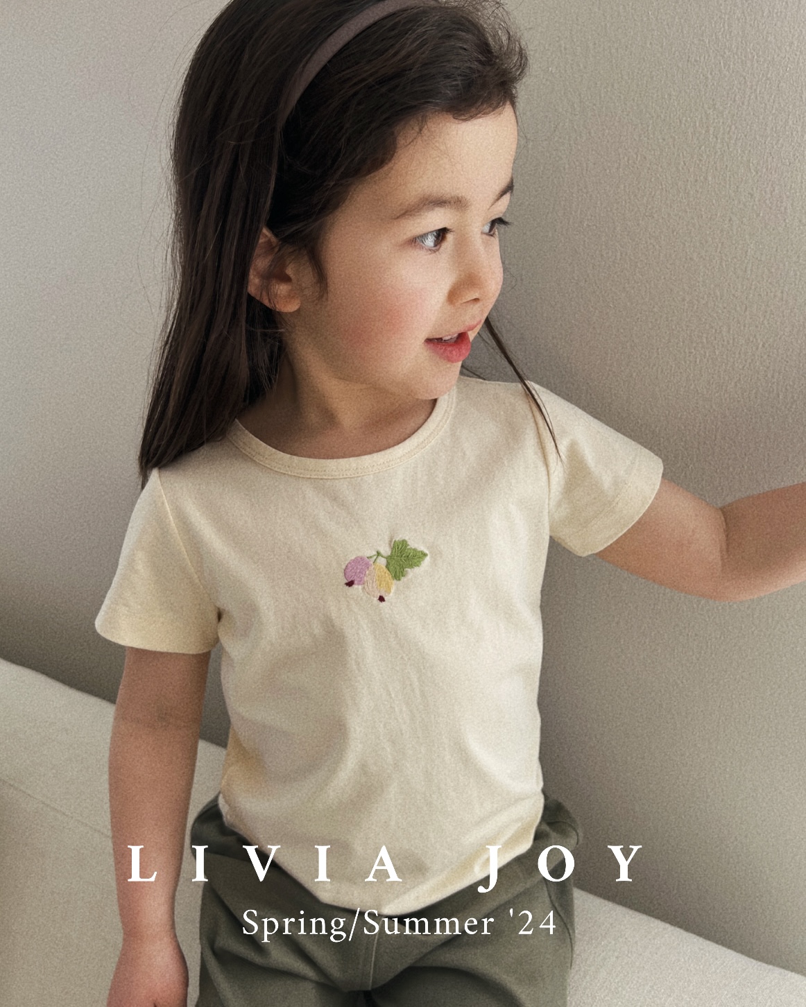 Livia Joy 原创 盛夏果实刺绣短袖T恤 手绘图案 清新 男女儿童