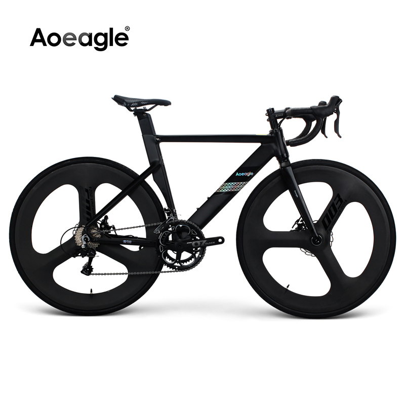 Aoeagle/遨鹰城市公路自行车男女破风弯把碟刹纯油碟碳纤维一体轮