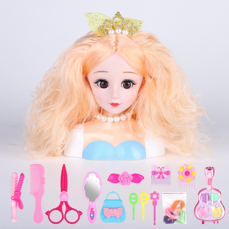 化妆娃娃女孩玩具梳头打扮扎辫子儿童公主半身公仔过家家宝宝礼物