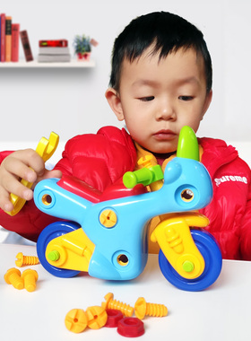 儿童宝宝可拆装电动拧螺丝刀3岁益智拆卸玩具 电钻动手工程车男孩