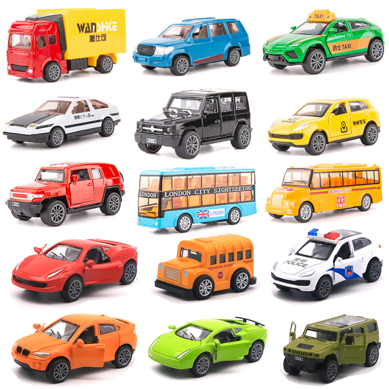 儿童玩具合金小汽车模型仿真车模套装各类金属车迷你赛车警车男孩