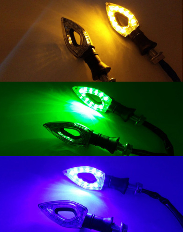 摩托车配件改装LED转向灯方向灯转弯灯导向灯指示灯12V多灯珠灯泡