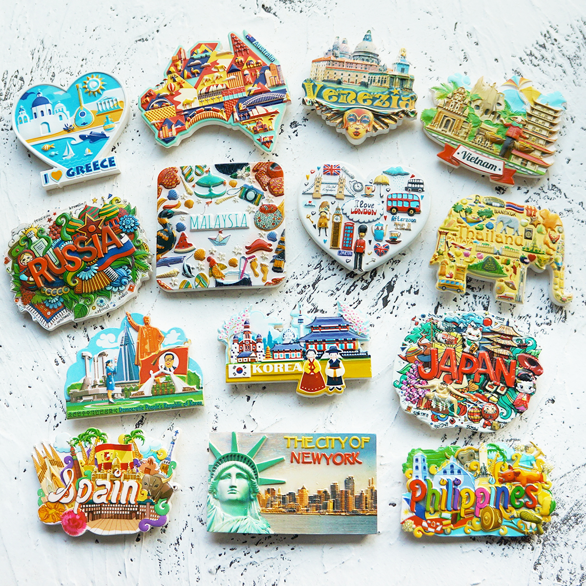 桃乐西 世界各国风景日本泰国旅游景点纪念创意冰箱贴磁贴 纪念品