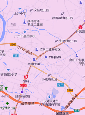 白云区地图1.1米挂图广东省广州市交通行政区域颜色划分街道新