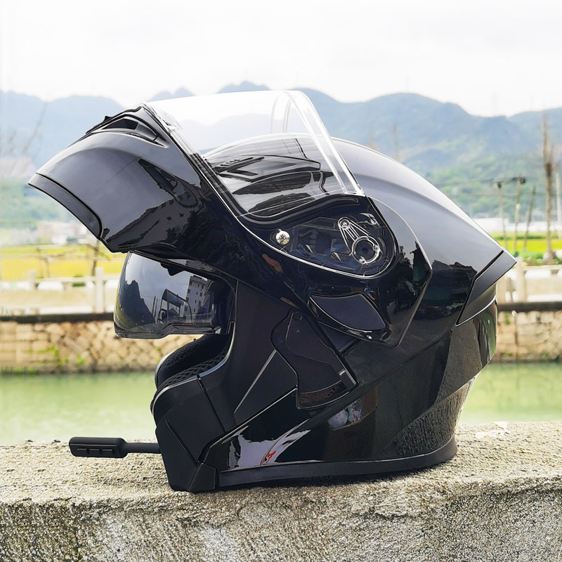 正品3C认证摩托车蓝牙揭面盔加大头围70特大号头盔机车安全帽复古
