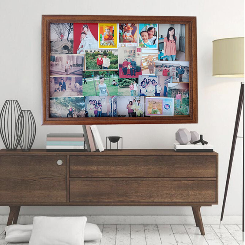 老式玻璃大相框洗照片多张展示家庭客厅挂墙实木摆台A4a礼物画框