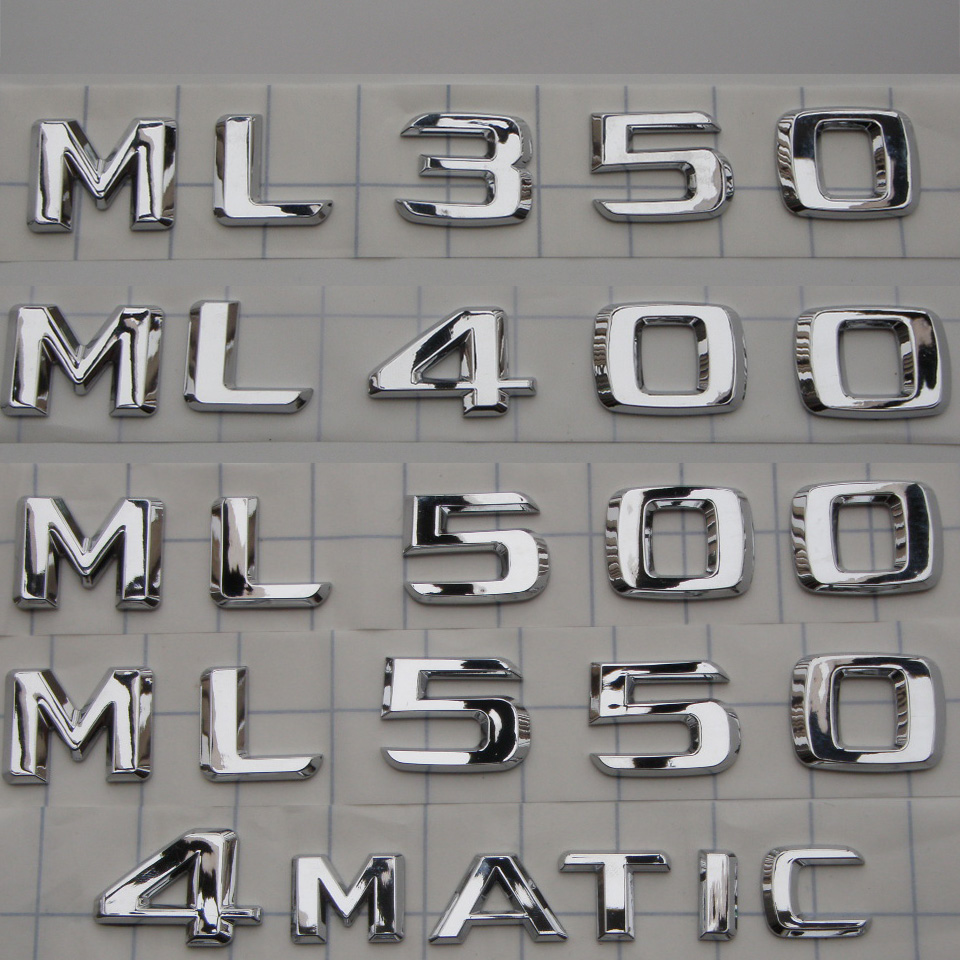 老款奔驰ML级车标ML400 ML350改装ML500字母标后尾排量标志车贴标