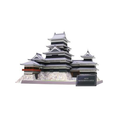 日本　松本城 世界著名建筑DIY纸工艺模型桌面摆件