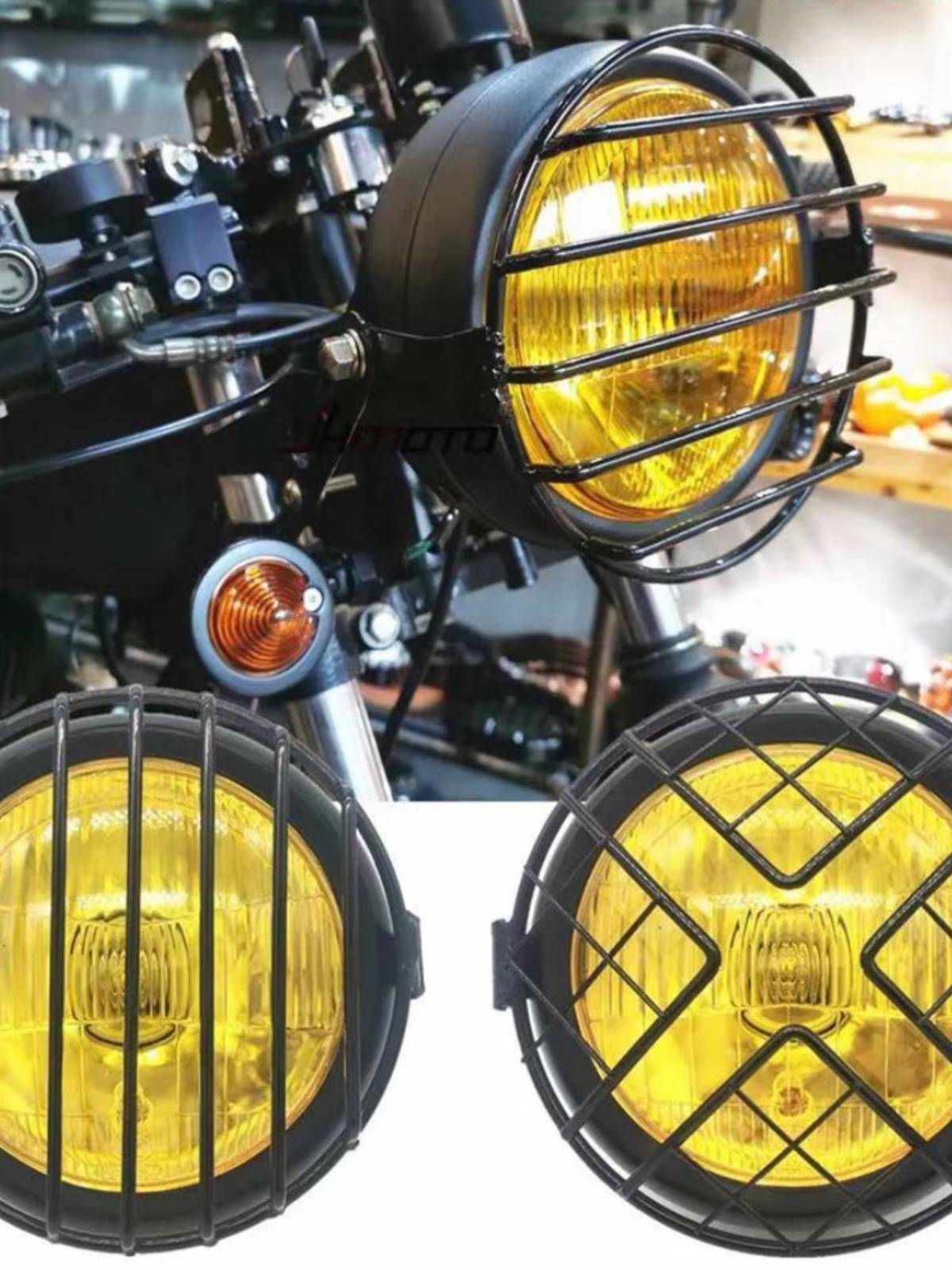 摩托车配件CG125复古改装大灯GN太子week8复古改装大灯罩5.75寸灯