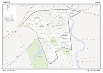 广州市天河区沙河街道地图行政区划水系交通地形卫星流域打印定制