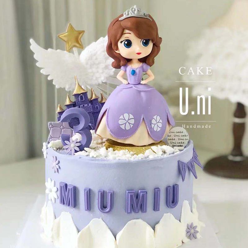 索菲亚公主蛋糕装饰可爱Q版苏菲亚公主儿童主题派对蛋糕摆件插件