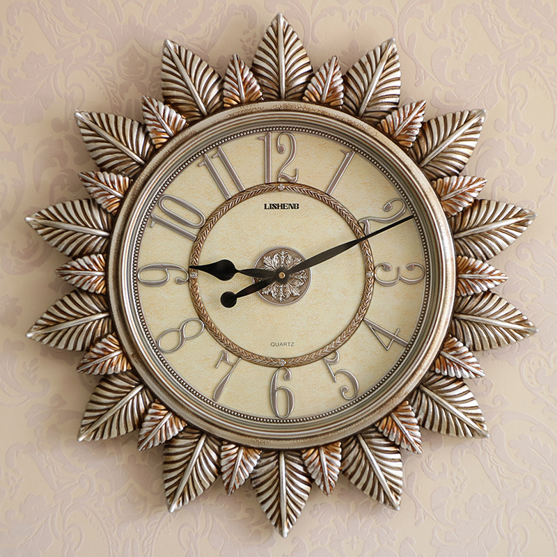美式挂钟钟表客厅家用欧式大气创意静音挂表现代简约时尚轻奢时钟
