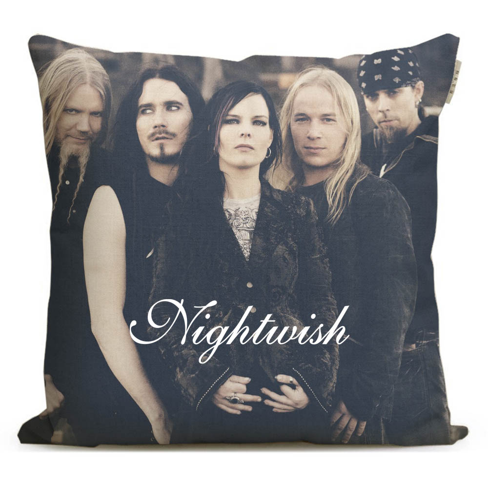夜愿乐队Nightwish复古欧美摇滚风周边纪念品沙发装饰亚麻抱枕