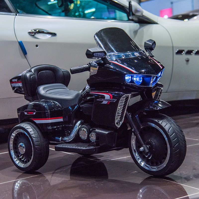 超大号新款儿童哈雷电动摩托车三轮车小孩遥控玩具车可坐双人