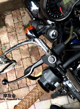 摩托车改装配件复古后视镜通用正牙GV300S匹配迷你型原位安装