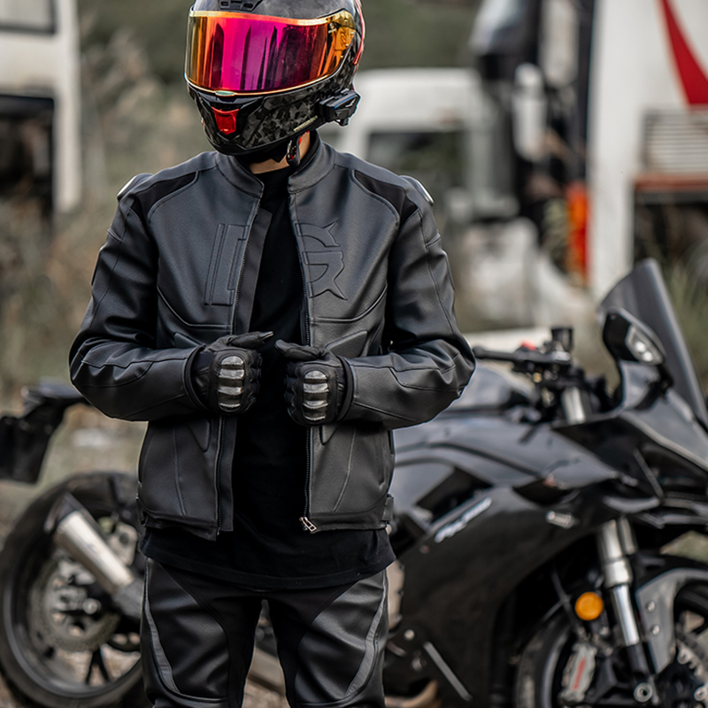 魔鬼竞赛摩托车皮衣冬季防风保暖四季通用外套复古机车骑士骑行服