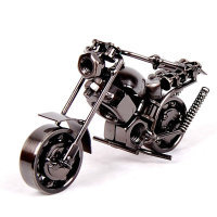 金属铁艺链条摩托车老爷车模型复古工艺品装饰品摆件两色可选