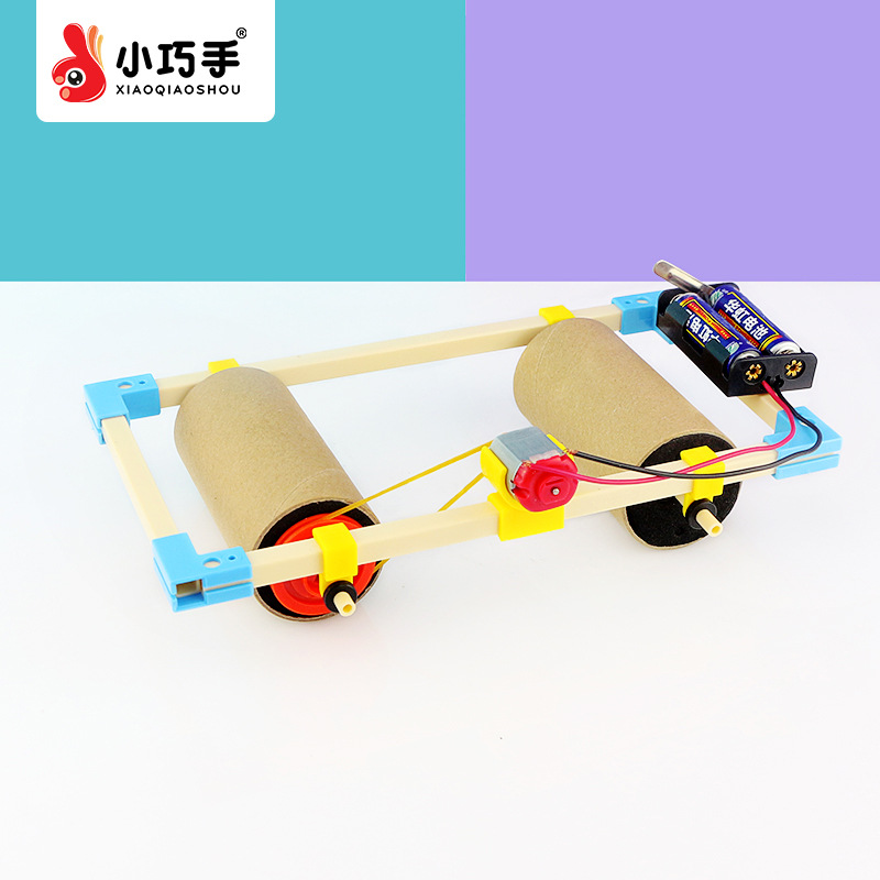 仿真压路机儿童手工steam科技小制作木制早教diy益智科学实验玩具