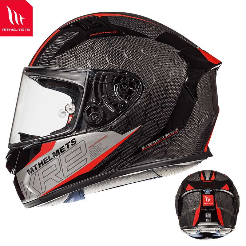 正品西班牙MT春夏碳纤维摩托车头盔男赛道款全覆式全盔安全帽个性