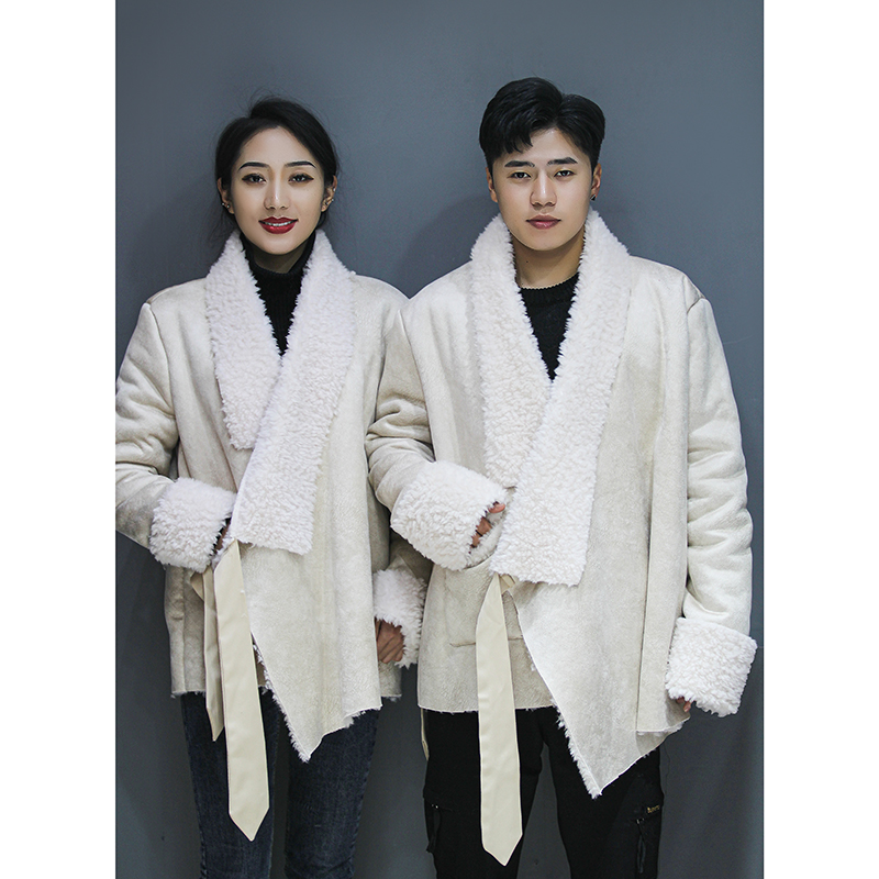藏族藏式男装加厚冬季外套长袖2021年新款藏装女装纯色民族风通勤
