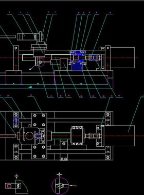 电磁铁性能检测台机械部分设计2D图机械CAD素材