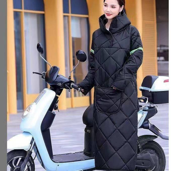 电动车挡风衣被男女加厚保暖加绒冬季防寒防水帽电瓶摩托车防风衣