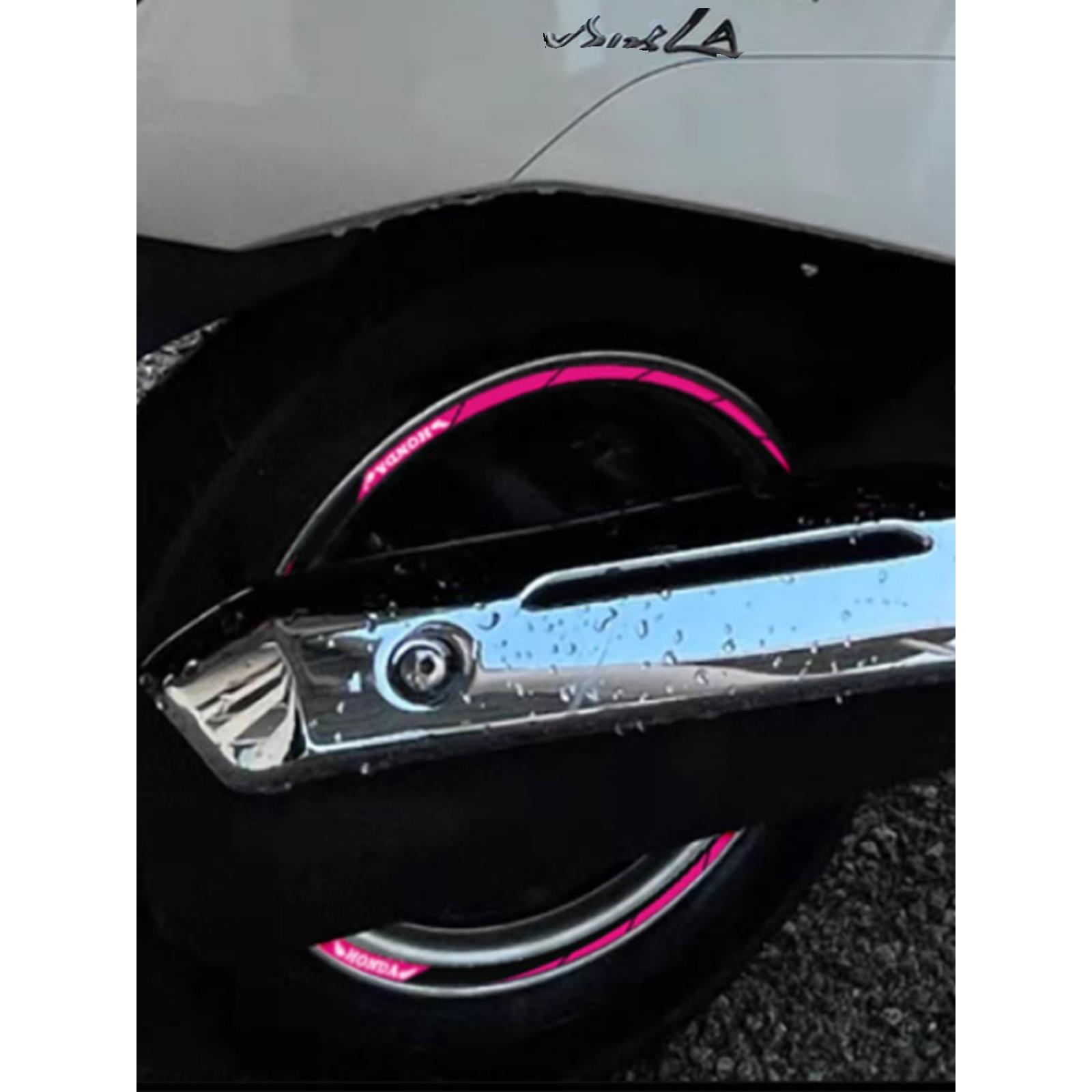 适用本田复古踏板摩托车NS125LA轮毂反光贴钢圈贴轮圈装饰车贴