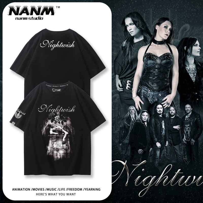 日暮颂歌Nightwish夜愿金属乐队短袖男夏季交响金属乐高街纯棉T恤