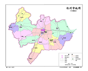 沧州市2地图行政区划水系河流湖泊交通地形铁路卫星流域打印定制