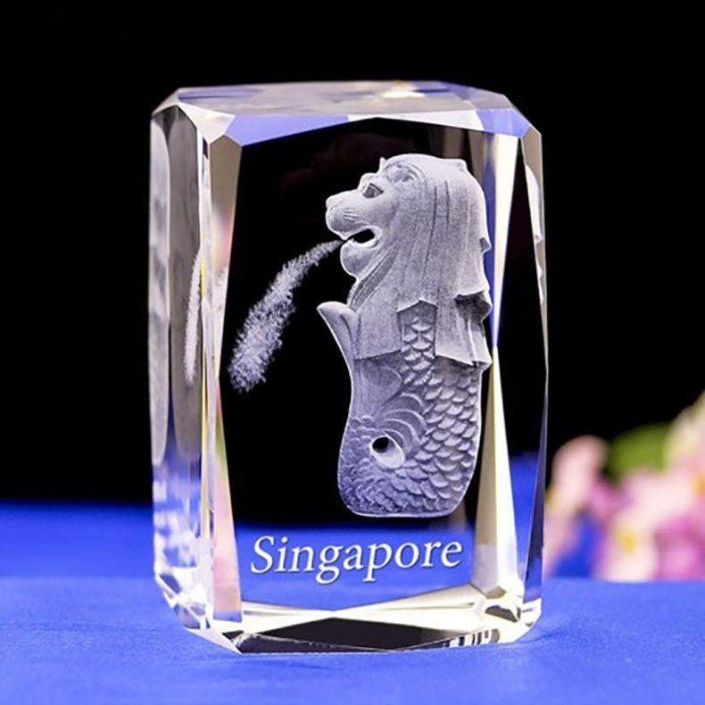 鱼尾狮纪念品创意商务礼品新加坡摆件新马泰旅游经典建筑模型礼物