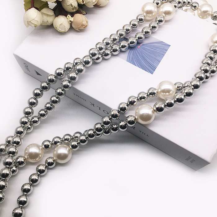 银色圆珠链条窗帘绑带简约现代时尚金属质感绑绳束带窗饰配件辅料
