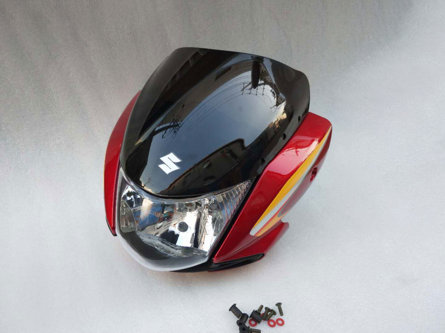 适用于轻铃骑木摩托 QS125-5A/5E新骏驰GT国三导流罩头罩大灯玻璃