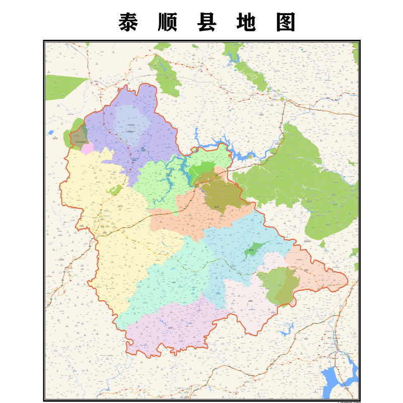 温州市泰顺县地图2023年行政区划市区主城区街道交通地图图片素材