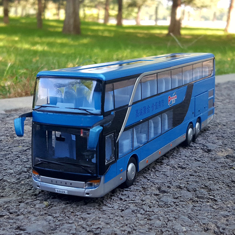 正品合金双层巴士模型仿真公交车玩具旅游巴士车客车合金大巴车玩