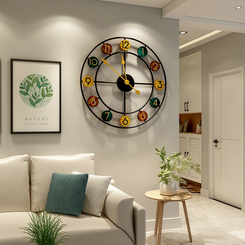 挂钟简约轻奢家用装饰时钟挂墙欧式圆形罗马创意钟表跨境爆款产品