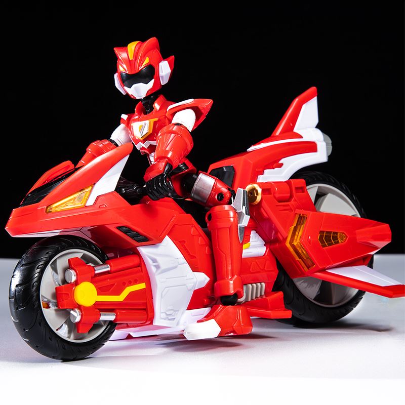 迷你特工队5超能威量洛克战士摩托车儿童玩具可动变形机甲男孩