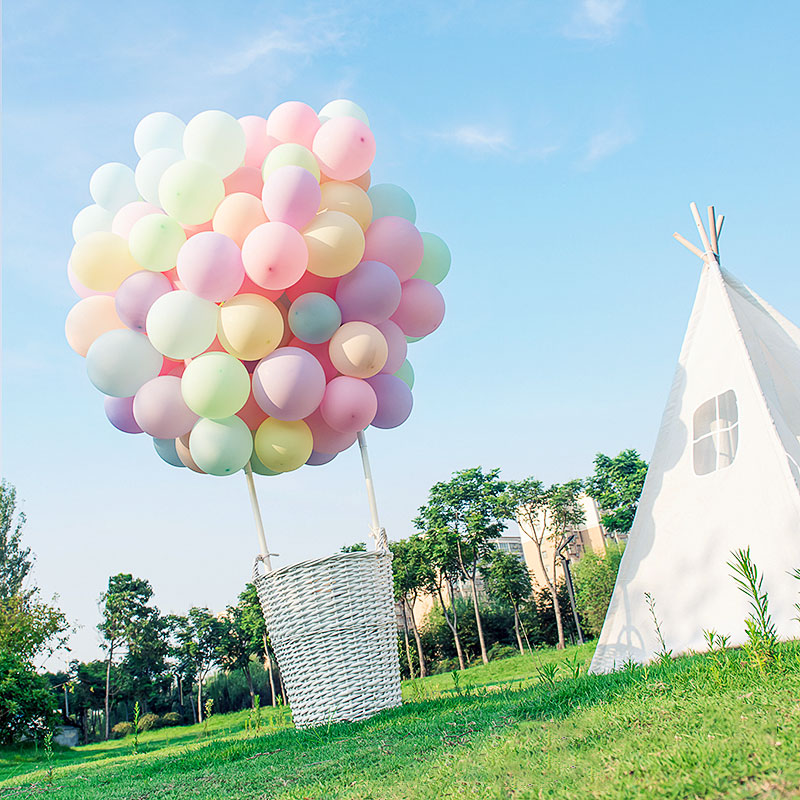 ins热气球造型篮子马卡龙气球浪漫求婚告白生日装饰场景布置道具