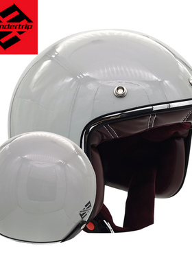 复古半盔玻璃钢头盔哈雷3C国标摩托车四三盔机车三扣泡泡镜头盔