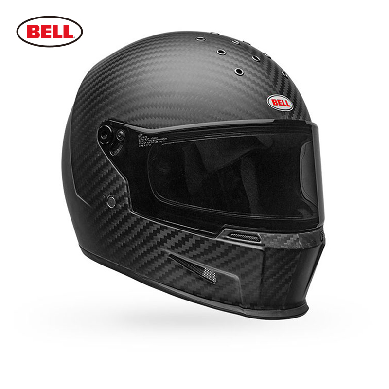 高档BELL复古头盔 消除者大头围哈雷摩托机车碳纤维防雾安全盔3XL