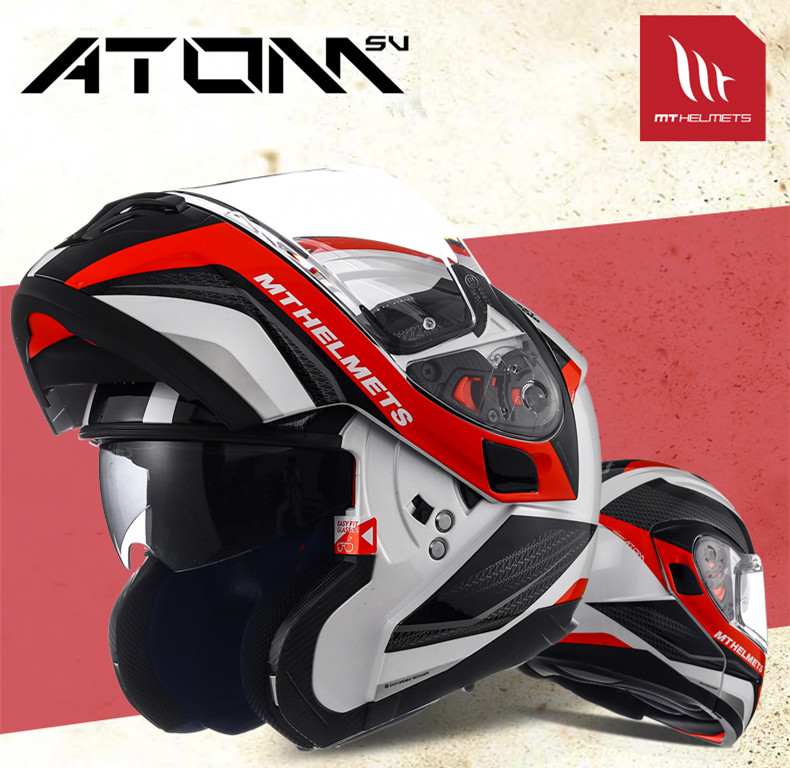 MT-ATOMSV西班牙摩托车头盔双镜片揭面盔男女全盔安全帽街车跑盔