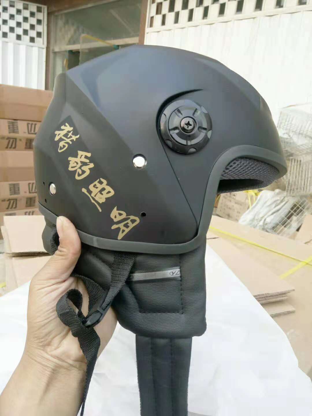 疝气灯专用头盔 棉盔 四季两用头盔 单盔摩托车头盔 可拆卸围脖
