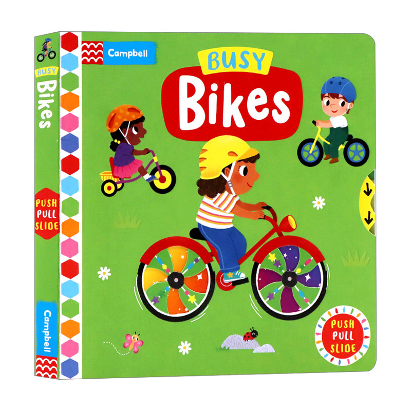 Busy Books 系列 Busy Bikes 繁忙单车 繁忙的自行车 Campbell 英文原版 儿童机关推拉操作书 益智游戏纸板书 进口英语原版书籍