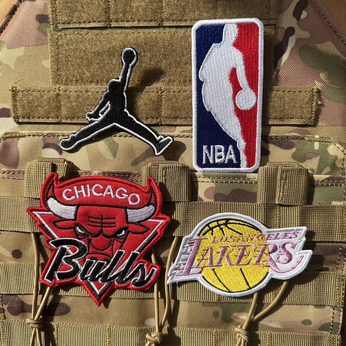 包邮NBA刺绣篮球队标志LOGO布湖人勇士公牛徽章臂章魔术贴背包贴