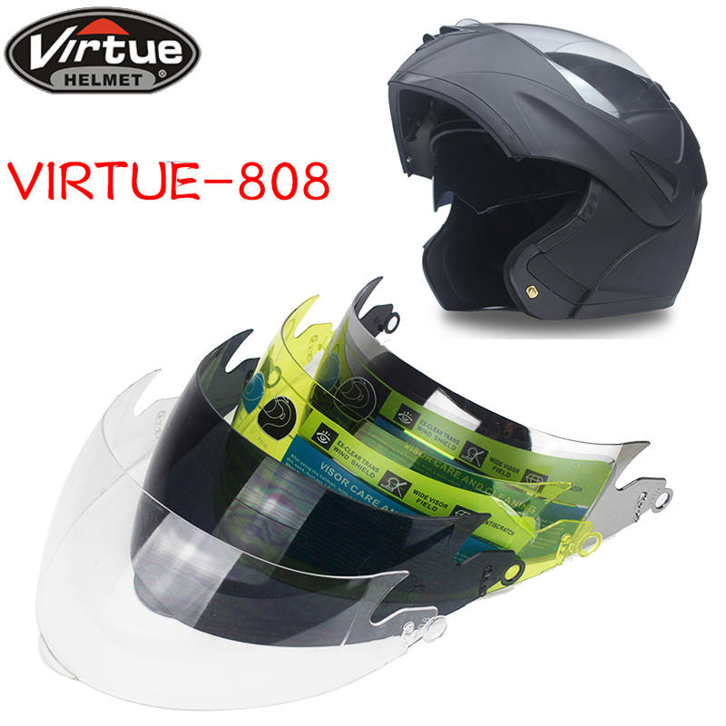 VIRTUE美德808艾狮摩托车头盔揭面盔双镜片半全盔蓝牙四季安全帽