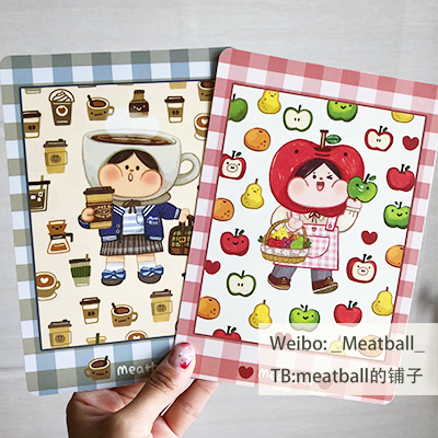Meatball 原创 塑料垫板 苹果&咖啡 A6 A5 B6 尺寸 正反两面