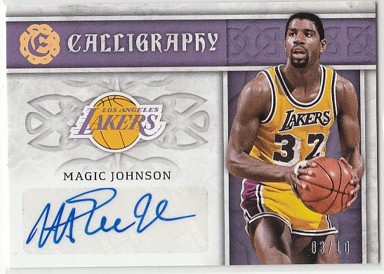 NBA球星卡 Panini 75大巨星 魔术师约翰逊 亲笔签字卡限10 湖人队
