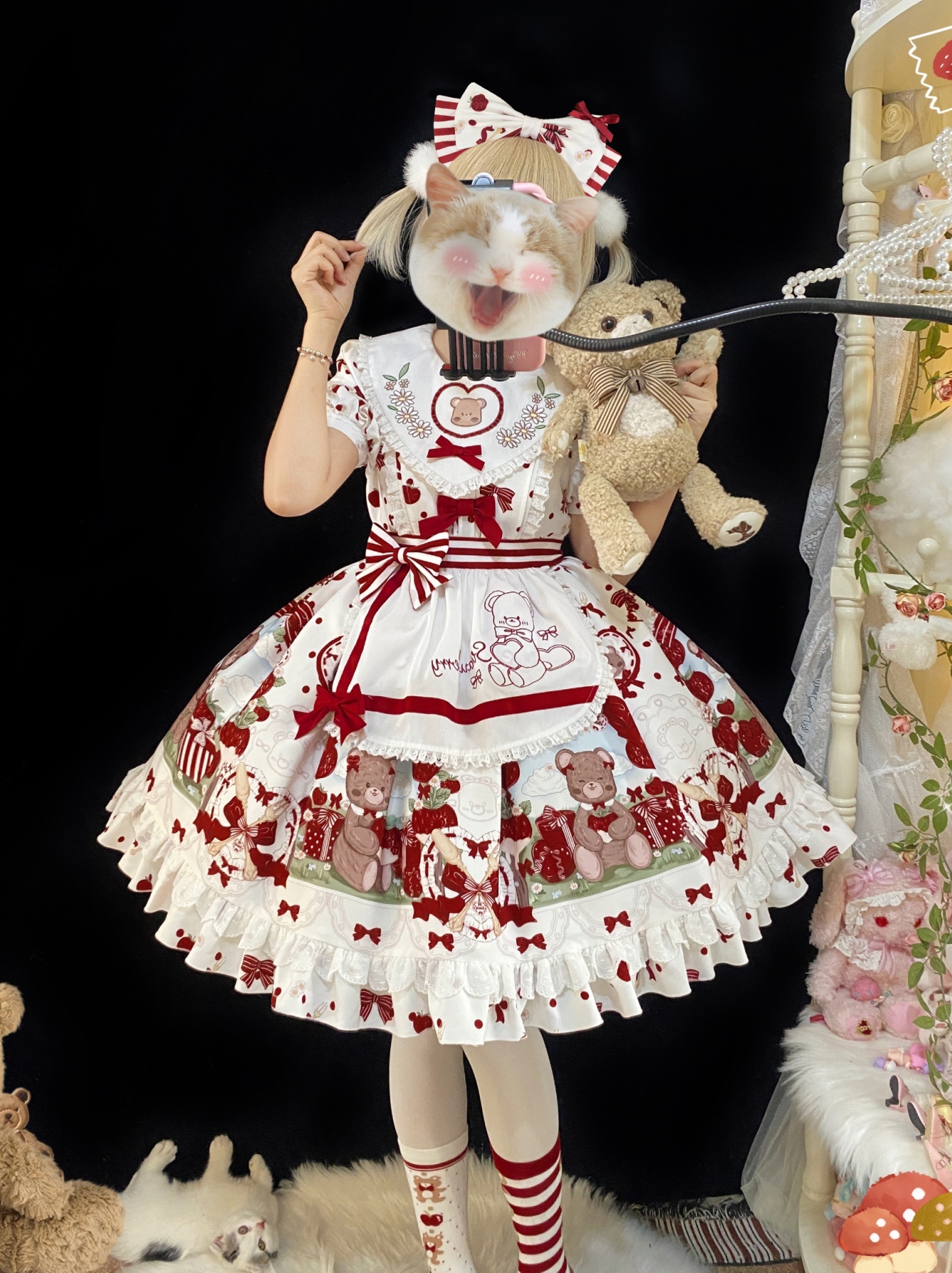 【草莓礼物盒OP】原创洛丽塔甜美呲甜草莓柄短袖夏季可爱lolita裙